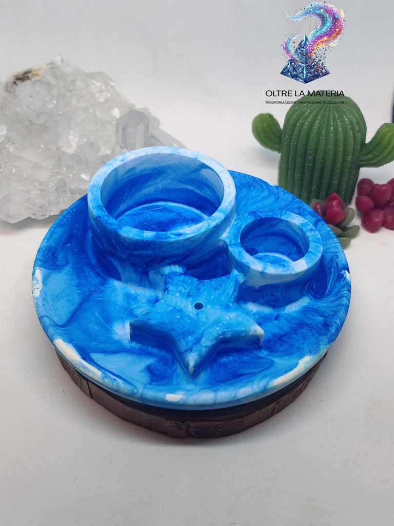 Porta incenso blu - serie "Chakra"