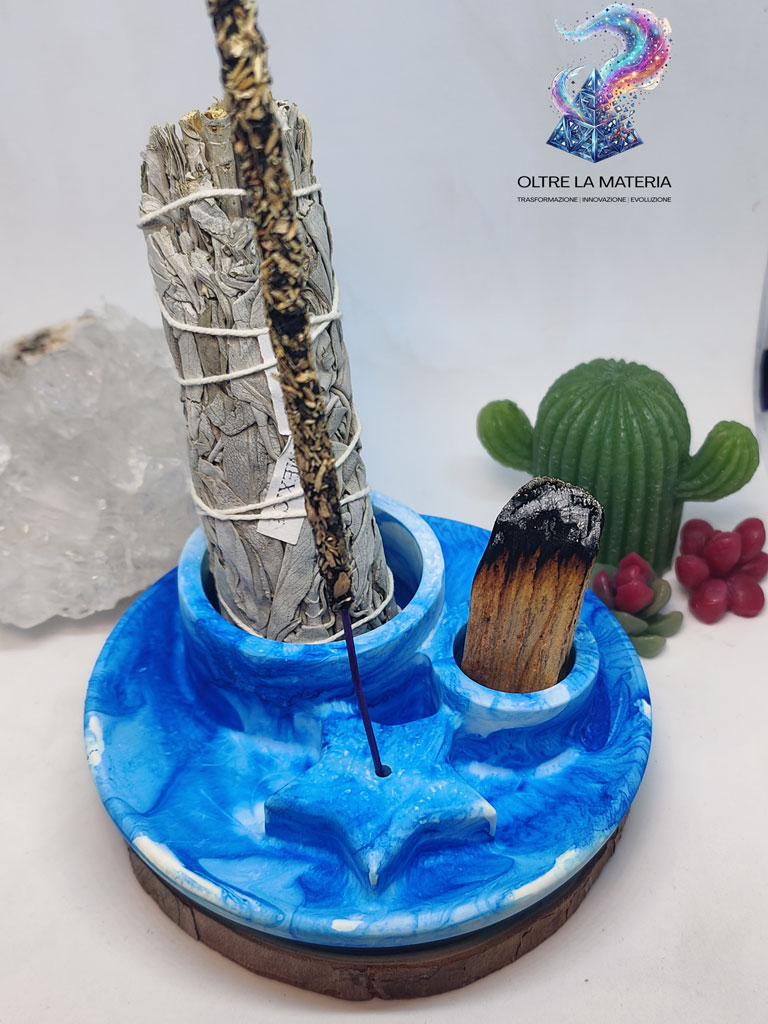 Porta incenso blu - serie "Chakra" - immagine 2
