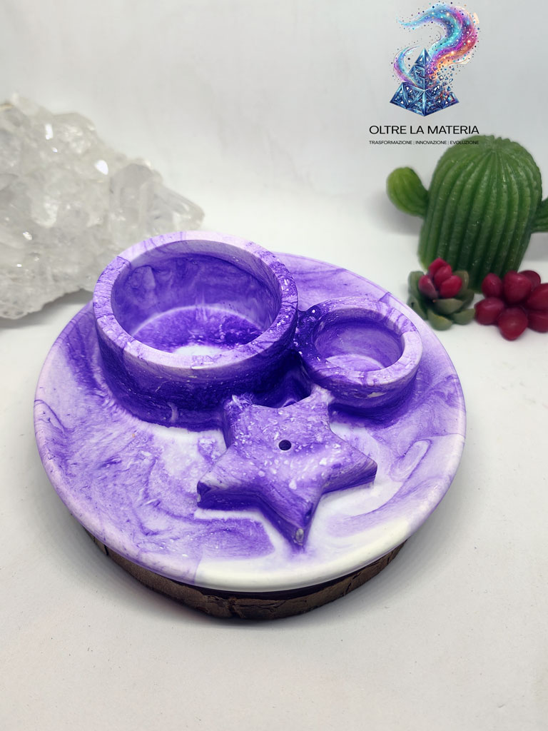 Porta incenso viola - serie "Chakra"
