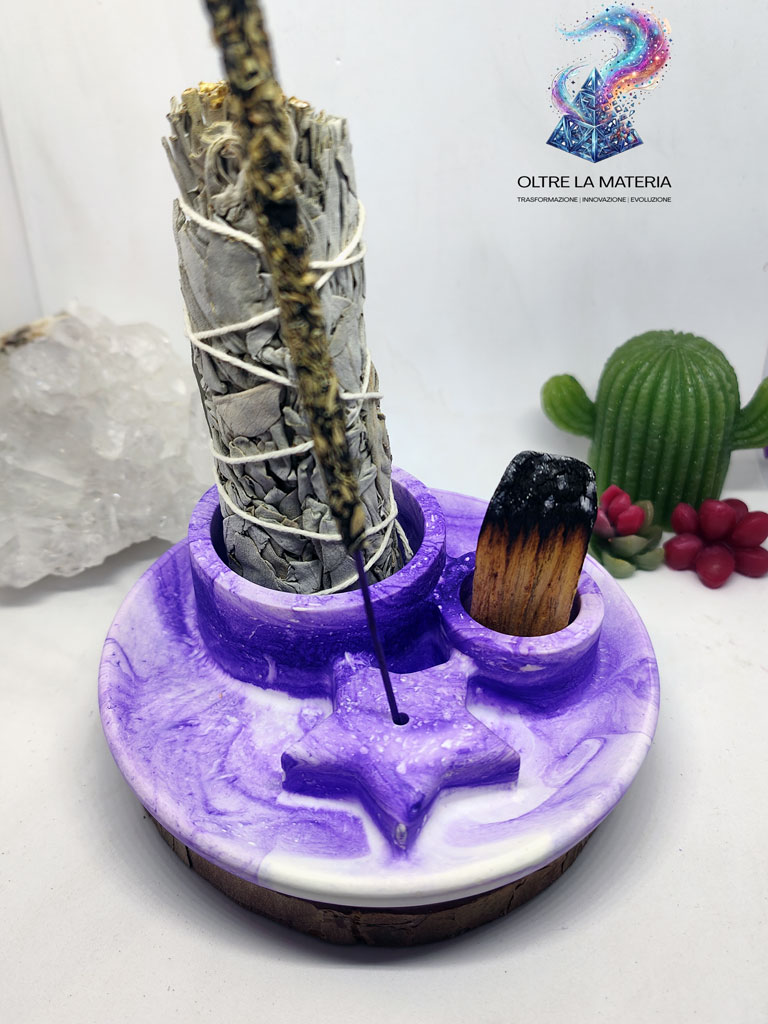 Porta incenso viola - serie "Chakra" - immagine 2